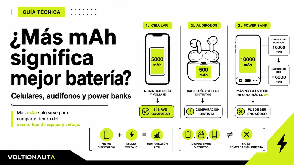Infografia de Mas Mah significa mejor bateria-