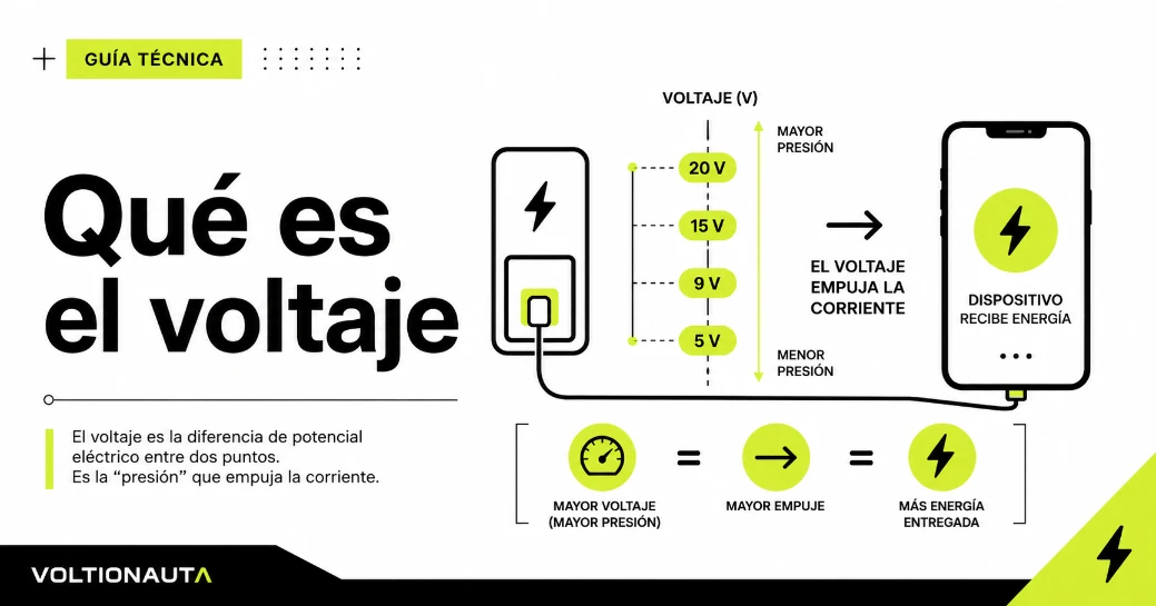 Infografia técnica de Que es el voltaje