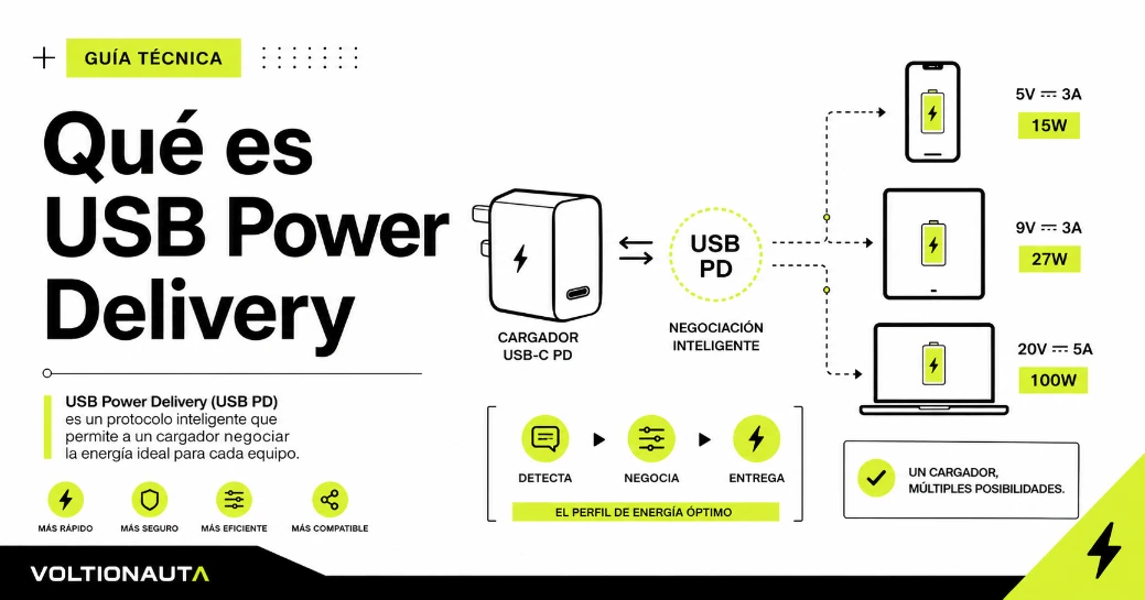 Infografia de que es usb power delivery